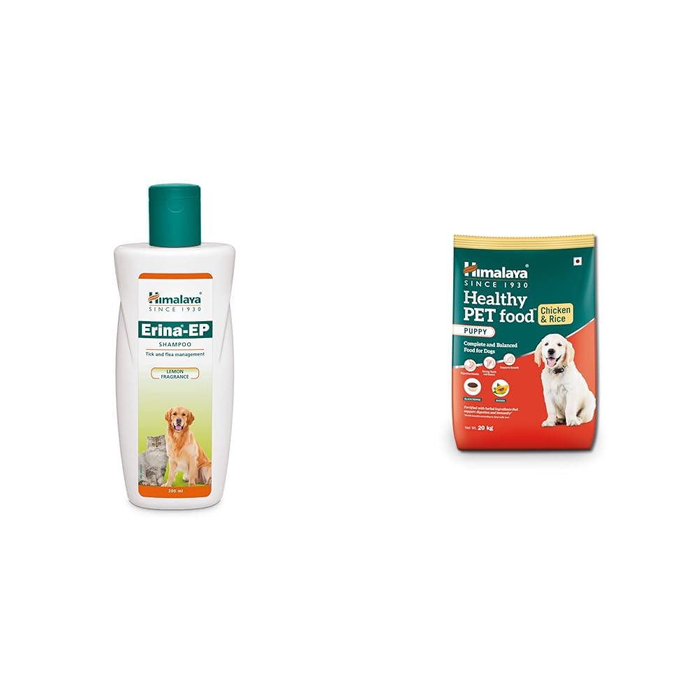41chMohIeYL.716muWbBS5L.jpg Himalaya Pet Bundle | Erina-EP Shampoo 200ml + Puppy Food 20kg Chicken & Rice | Complete Care - Image 1