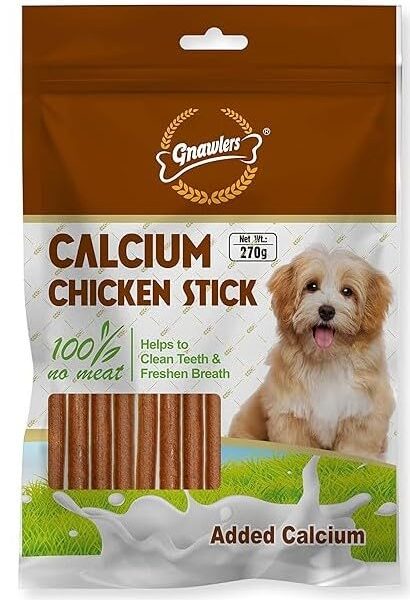 Dog Calcium Chicken Sticks with Whey Protein, Added Calcium, Helps Clean Teeth & Freshen Breath, (Pack of 1)