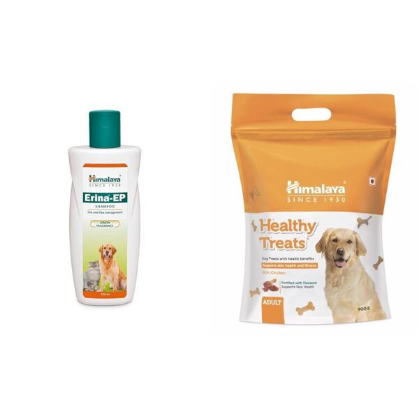 Himalaya Pet Bundle | Erina-EP Shampoo 200ml + Healthy Dog Treats 900g Chicken | Tick Prevention