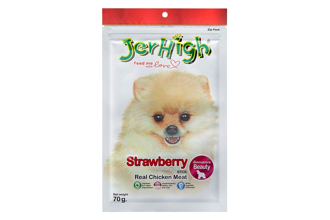 517asoovFEL.716muWbBS5L.jpg Jerhigh Strawberry Dog Treats, 70 g (Pack of 6) - Image 1