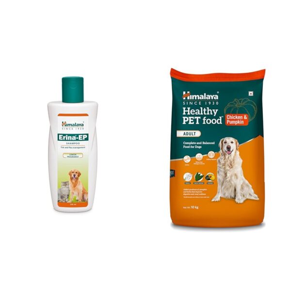 Himalaya Pet Bundle | Erina-EP Shampoo 200ml + Dog Food 10kg Chicken & Pumpkin | Complete Care