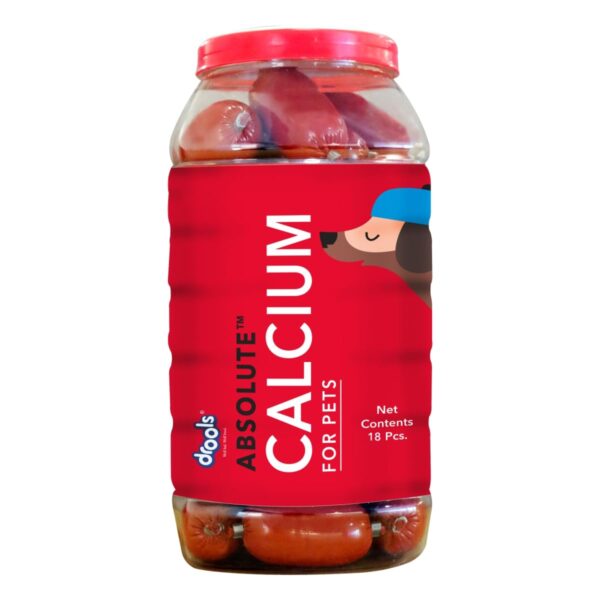 Absolute Dog Supplement Sausage Jar - 18 Pieces (1.08 kg Pack) | Calcium Flavour | Healthy Skeletal System | Maintain Strong Teeth