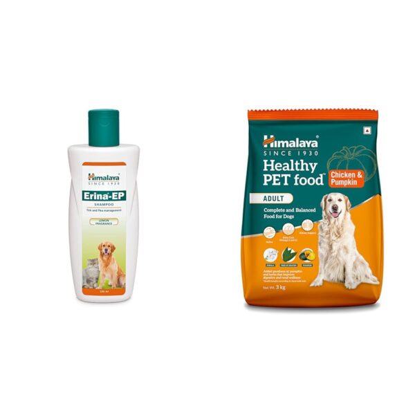 Himalaya Pet Bundle | Erina-EP Shampoo 200ml + Dog Food 3kg Chicken & Pumpkin | Complete Care