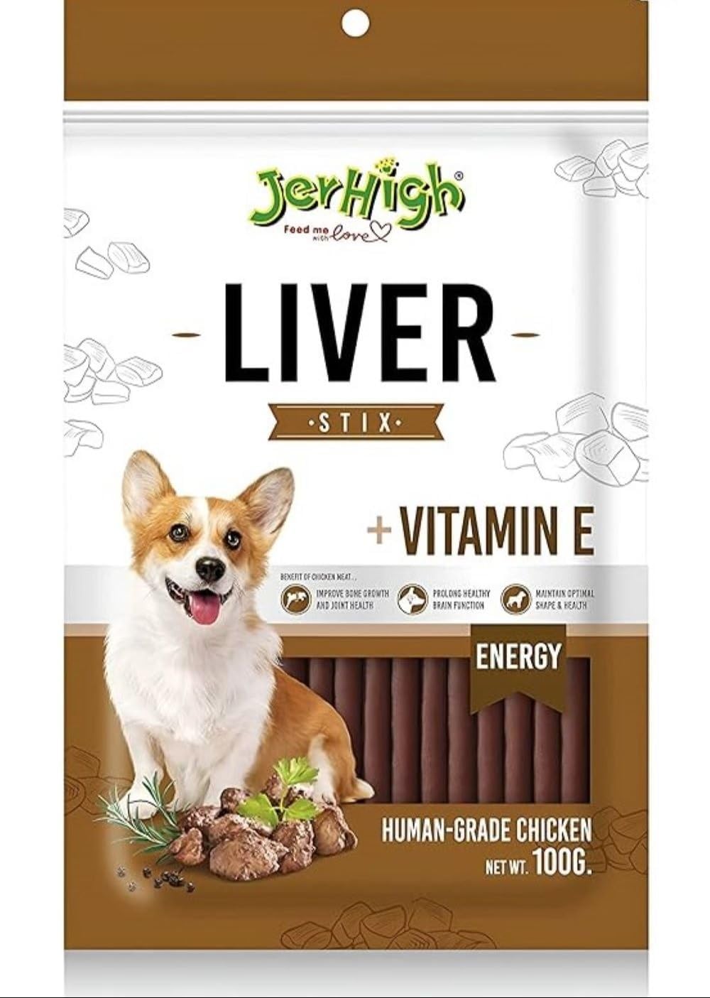 61-wPxqC-sL.716muWbBS5L.jpg Liv Stix Stick Dog Treats for Young Adult, 100 g, Meat Flavor - Image 1