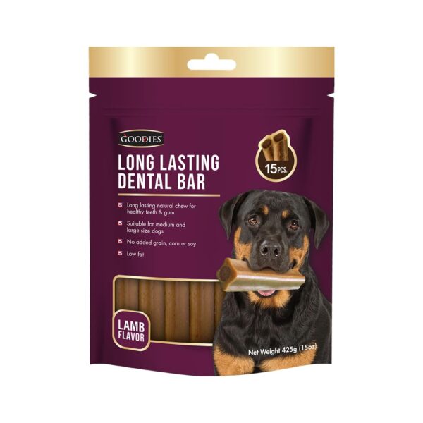 Goodies Dog Dental Treats, Long Lasting Tapioca Starch Bar, Grain, Corn and Soy Free, Promotes Healthy Gums & Teeths, Lamb - 15 in 1 Small, 425g (Pack of 1) by