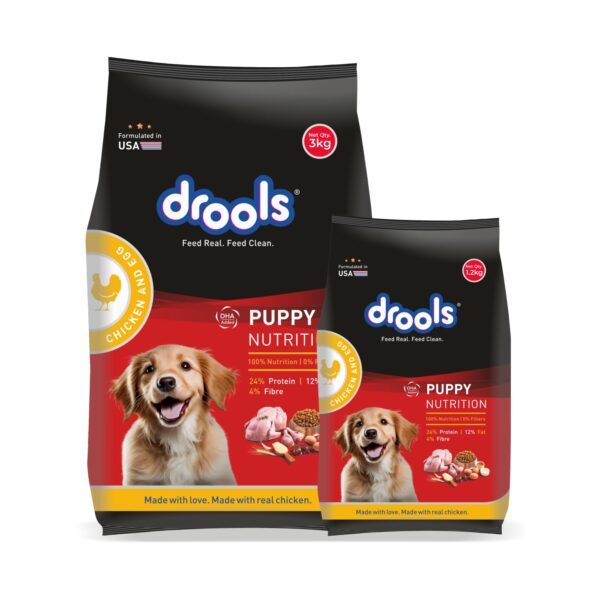 Puppy Dry Dog Food 4.2kg (3kg + 1.2kg Free) | Chicken & Egg Flavour | Supports Active Behaviour | Digestive Health & Immunity | Better Digestibility