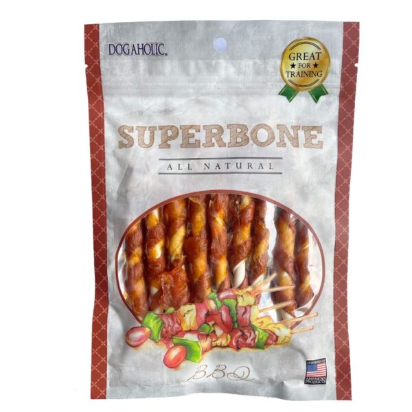 Dogaholic Superbone Stick Treats for Dogs BBQ (Barbeque) (9Pcs), Medium, 150 g (Pack of 3)