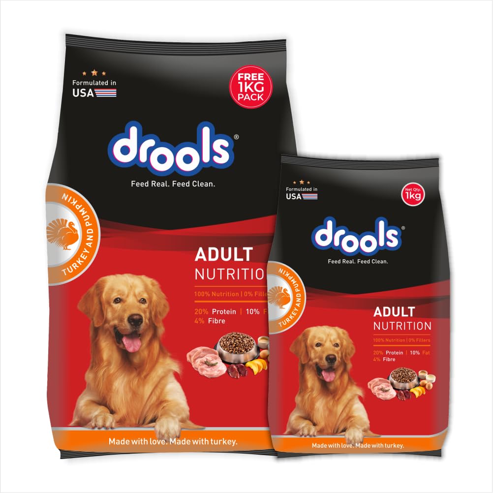61FKUUCXDCL.716muWbBS5L.jpg.jpg Adult Dry Dog Food 2.8kg + 1kg (Free) | Turkey and Pumpkin Flavour | Supports Skin Nourishment and Coat Radiance | Promotes Healthy Digestion | Natural Antioxidants | Strengthen Immunity - Image 1