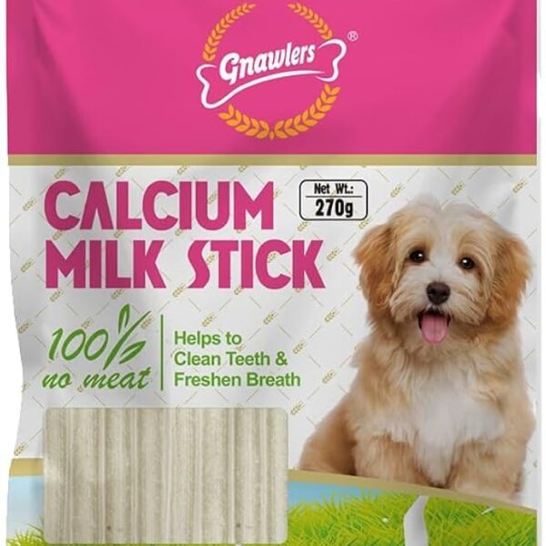 Gnawlers Calcium Milk Stick Dog Treat, 270 g | All Life Stages (Pack of 1)