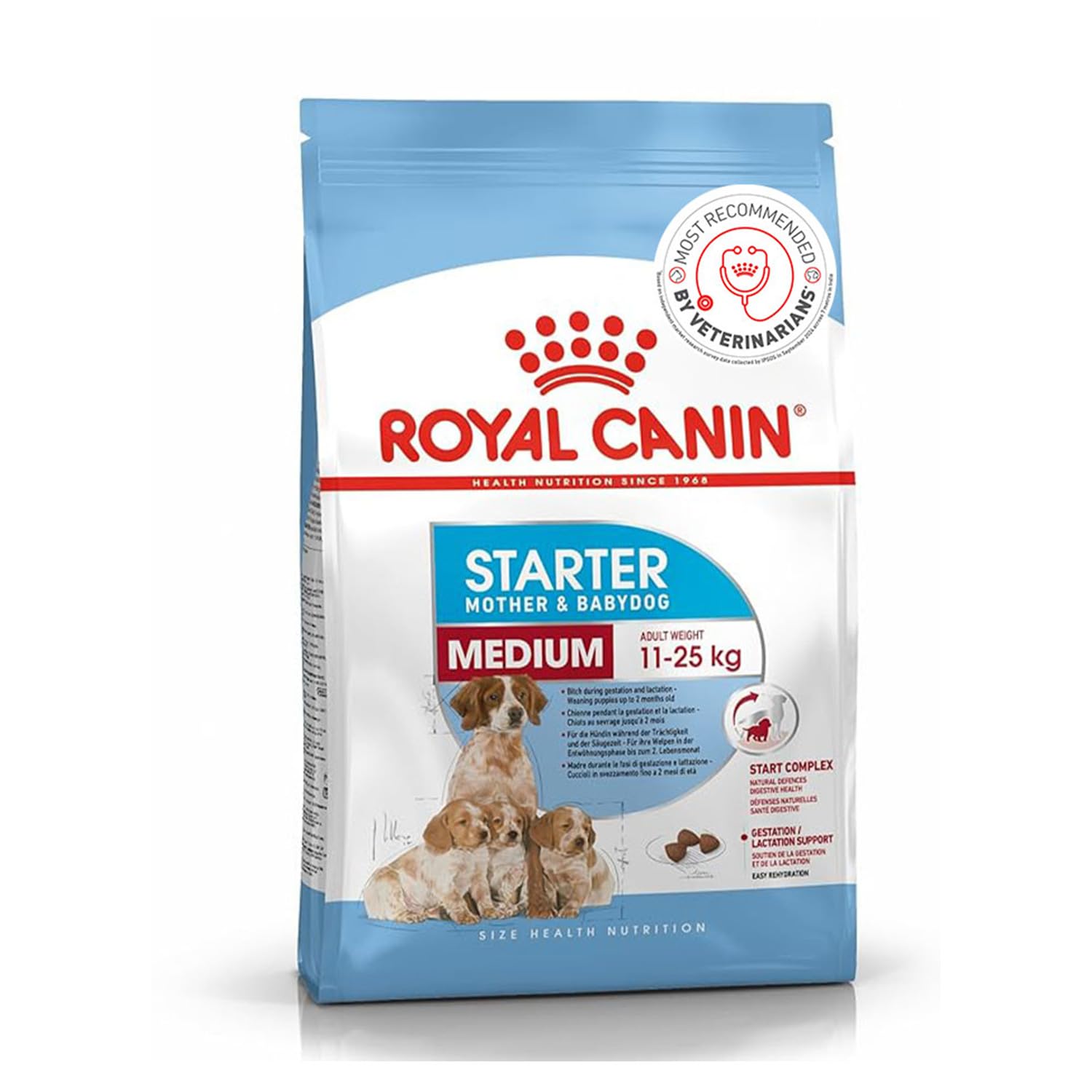 61Fx3qzuv3L.716muWbBS5L.jpg Royal Canin Medium Starter, Mother & Babdog Food, 1 Kg, Dry Food, Supports Complex Natural Defence & digestive health, Provides Gestation/Lactation Support, Supports Easy rehydration - Image 1