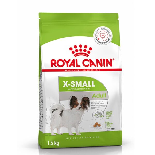 Royal Canin X-Small Adult Dry Dog Food, for Adult Dogs Up to 4 kg, Supports Digestion, Healthy Coat & Ideal Weight, 1.5 Kg