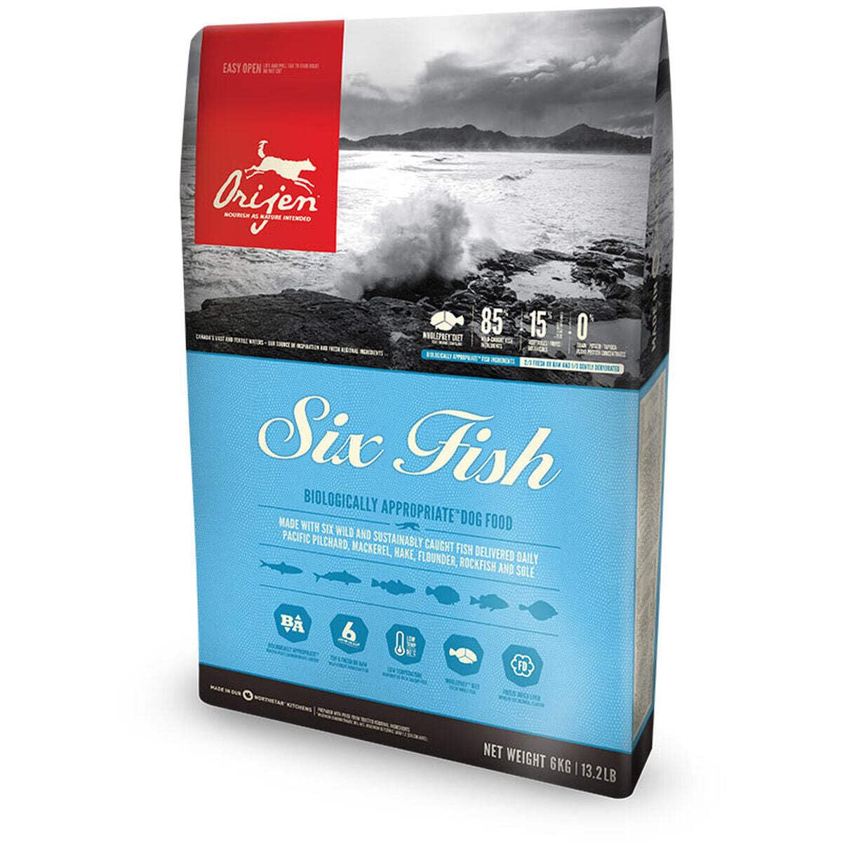 61J-keAepuL.716muWbBS5L.jpg Orijen Six Fish Dry Dog Food, Grain Free and Chicken Free Dog Food, Fresh Or Raw Ingredients, 11.4 Kg, All Life Stages - Image 1