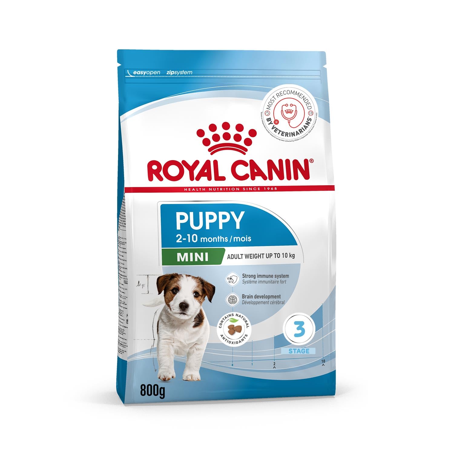 61K4WtI5UOL.716muWbBS5L.jpg Royal Canin Mini Puppy Food, Dry Food, Supports Complex Natural Defence & digestive health, Supports Immune System, 800 Grams - Image 1