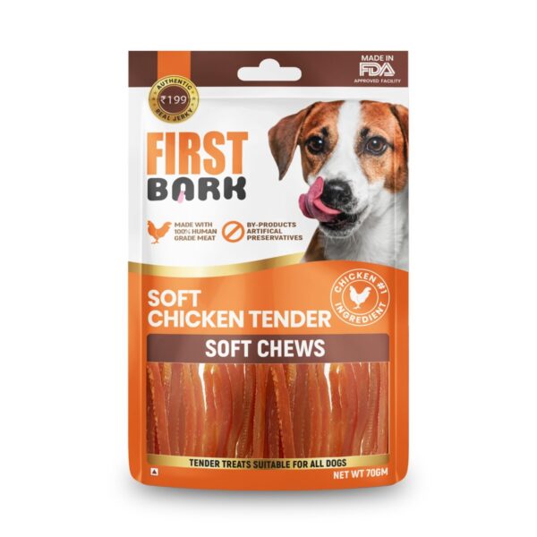 Dog Treats for Adult Dog & Puppy – Soft Chews Tender Chicken Jerky for Dogs, Small Dogs & Shih Tzu | Easy-to-Chew Puppy Treats & Dog Snacks – Soft Chicken Tenders (70g) x1