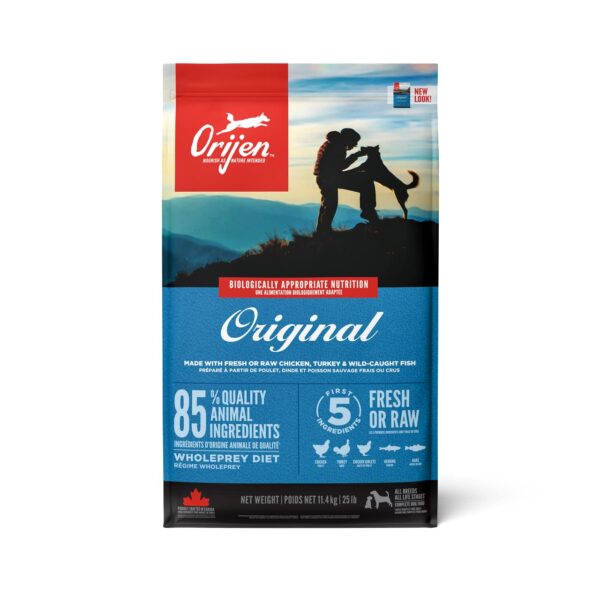 ORIJEN Original Dry Dog Food, Grain Free Dog Food for All Life Stages, Fresh or Raw Ingredients, 11.4 Kg