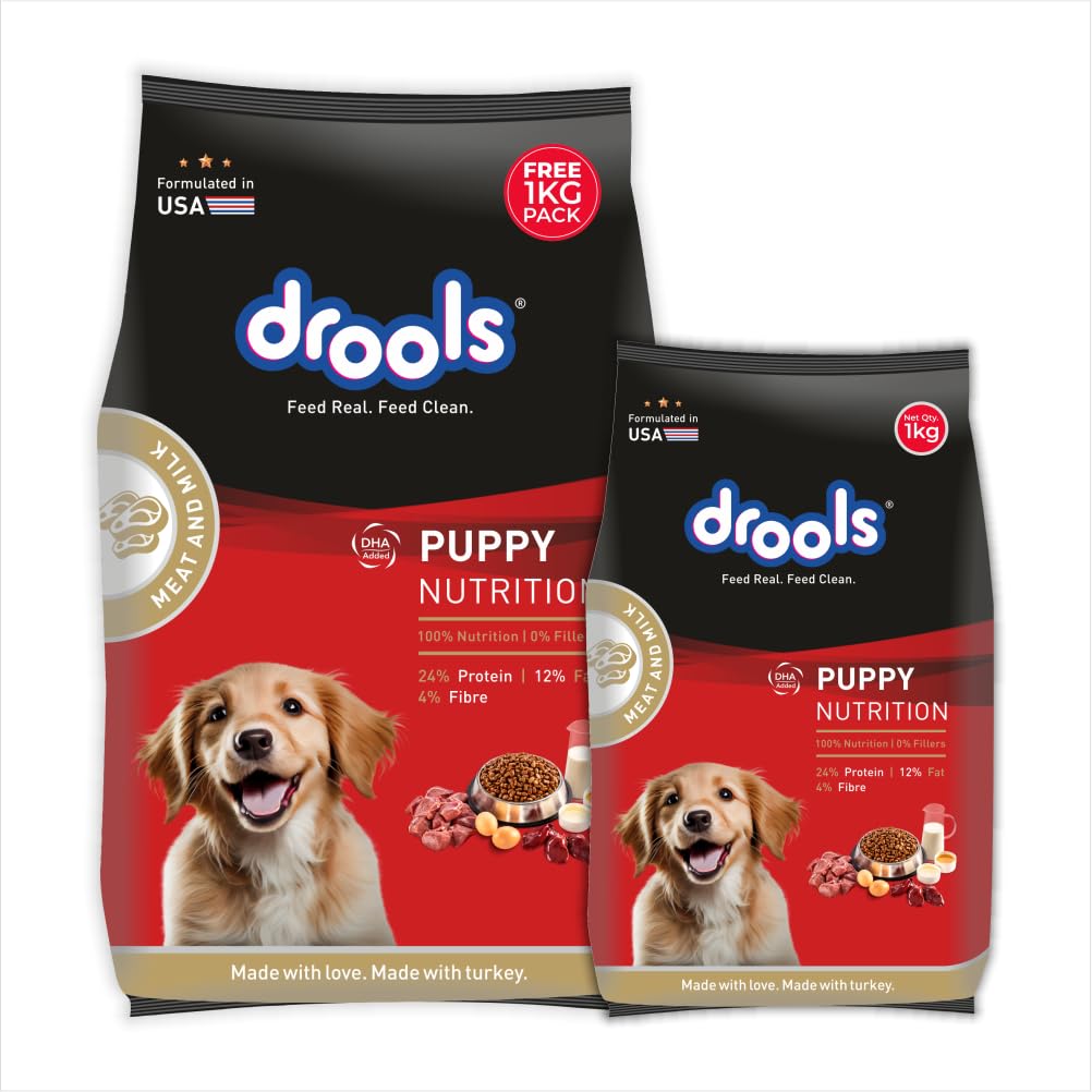 61MyxIZVSL.716muWbBS5L.jpg.jpg Puppy Dry Dog Food 2.8kg + 1kg | Meat and Milk Flavour | Supports Healthy Brain Development and Cognitive Function | Antioxidants | Chelated Minerals | Better Bioavailability of Minerals - Image 1