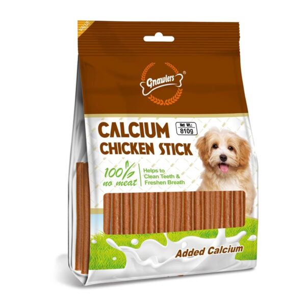 Calcium Chicken Stick Dog Treats, 100% No Meat, Helps Clean Teeth & Freshen Breath, Added Calcium, 810g