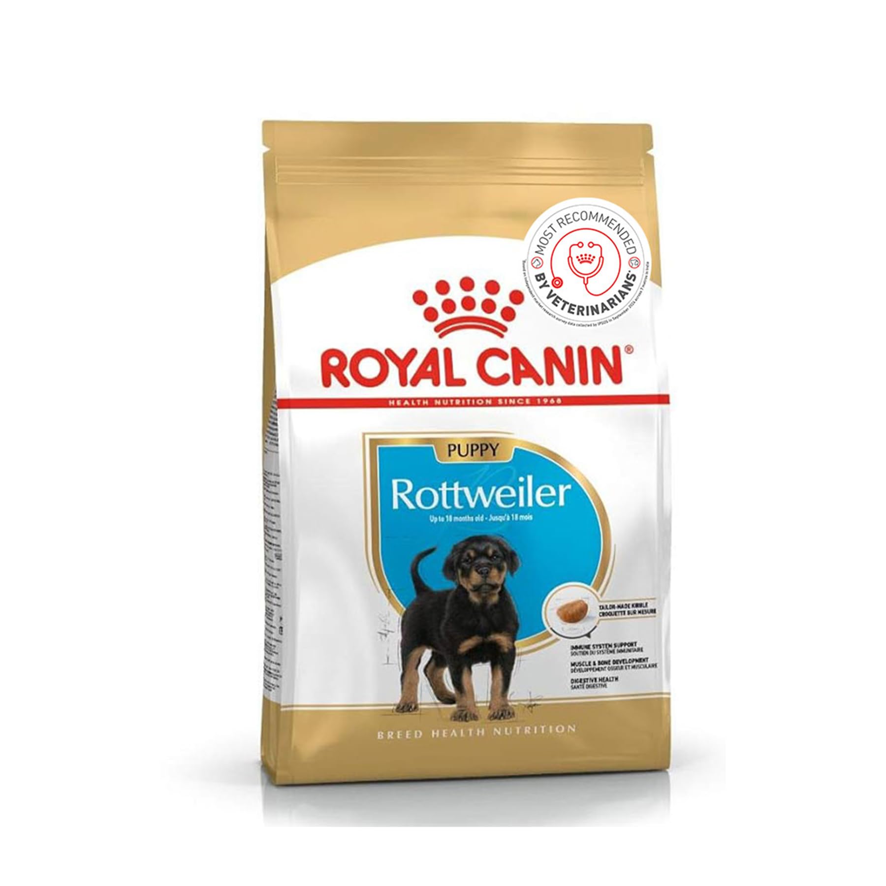 61OVCgWSm4L.716muWbBS5L.jpg Royal Canin Rottweiler Puppy Food, 3 Kg, Dry Food, Supports Healthy Cardiac Function, Bone & Joint Health, Promotes Ideal Muscle Mass - Image 1
