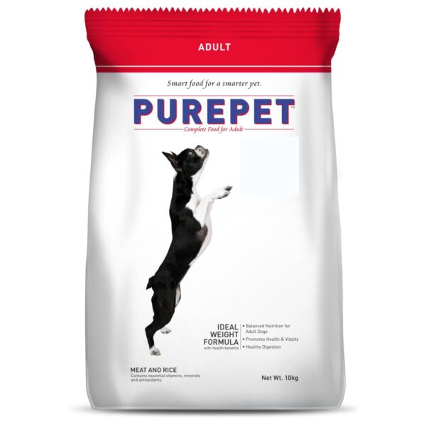 Purepet Adult Dry Dog Food 10kg | Meat & Rice Flavour | Promotes Health & Vitality | Immune Support | Healthy Digestion | Nutrient Rich