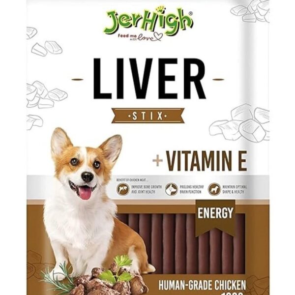 Jerhigh Liver Stick Fully Digestible Dog Treats for All Life Stages, 100g, (Pack of 1)