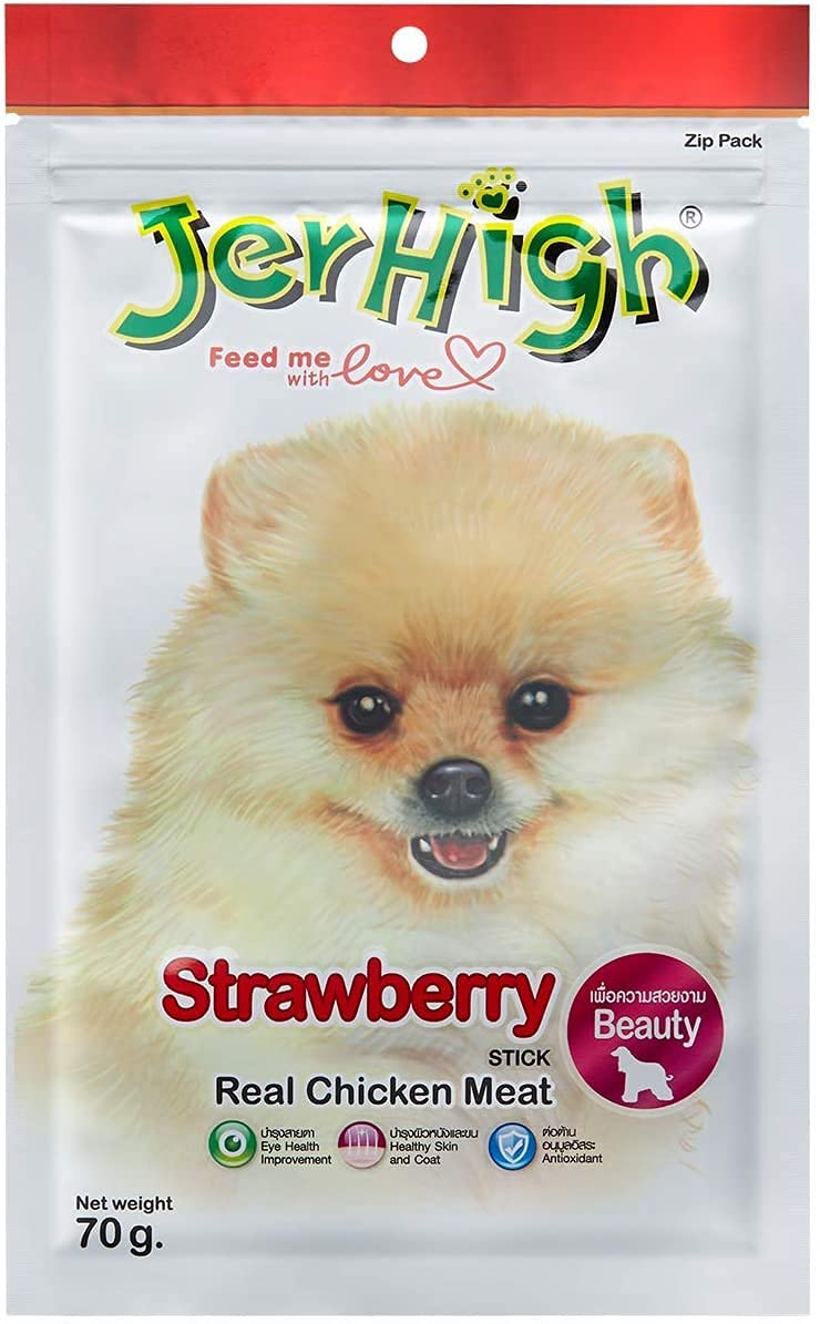 61SBznbGdWS.716muWbBS5L.jpg Chicken Strawberry Dog Treat, 70 g (Pack of 2) - Image 1