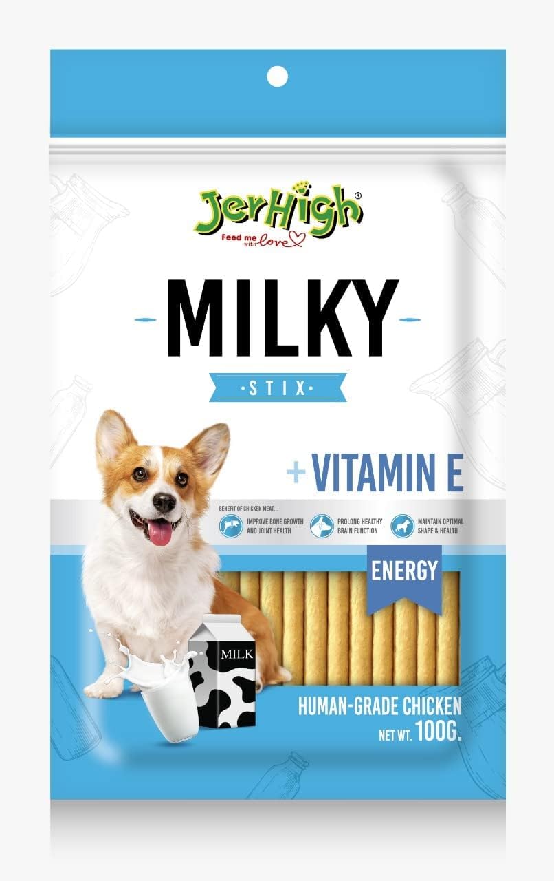 61UB5nZmv8L.716muWbBS5L.jpg Human Grade High Protein Dry Chicken with Vitamin E Milky Stix, All Life Stages (1 X 100g) - Image 1