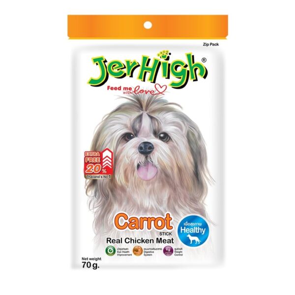 Chicken All Life Stages Dog Treats, Human Grade High Protein Chicken, Fully Digestible Healthy Snack & Training Treat, Free from by-Products & Gluten, Carrot 70gm (6 X 70g), Stick