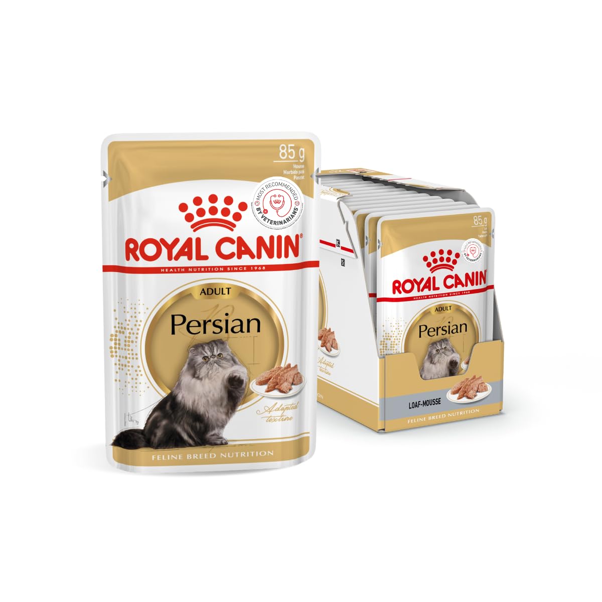 61YdGH73viL.716muWbBS5L.jpg Royal Canin Persian Cat Adult Food, 85 Grams, Pack of 12 Sachet, Wet Food, Supports Healthy Growth & Long Hair, Digestive Health, and Urinary Health - Image 1