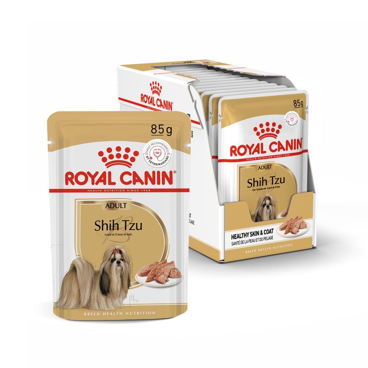 61ZW5U6ZWEL.716muWbBS5L.jpg Royal Canin Shih TZU Adult Dog Food, 85 Grams, Pack of 12 Sachet, Wet Food, Supports Healthy Skin & Coat & Cardiac Health - Image 1