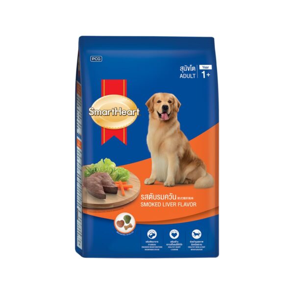Smart Heart Adult Smoked Liver Dry Dog Food 3Kg