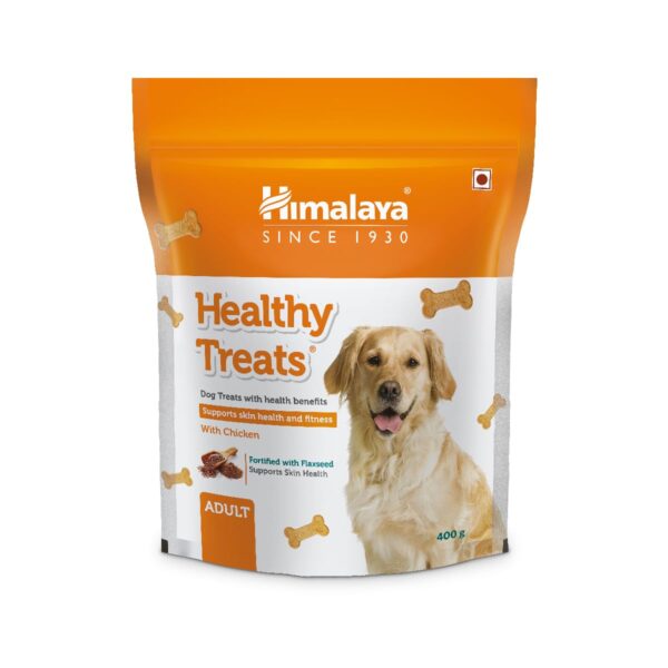 Himalaya Healthy Treats for Adult Dogs | Chicken | 400g | with Gokshura & Flaxseed | Tasty & Nutritious Dog Snack