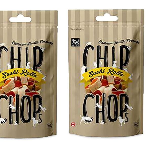 Chip Chops Dog Treats - Sushi Rolls - 70 g Each - Pack of 2