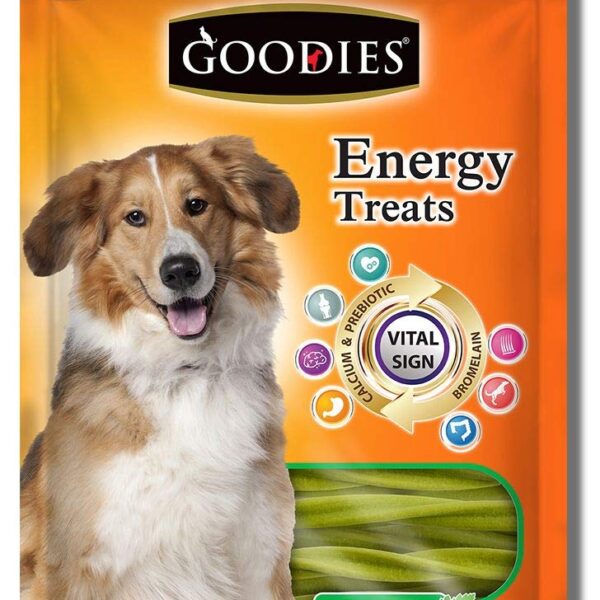 Goodies Dog Energy Treats, Made of Vegetable Protein, 98% Digestible, Healthy Snack & Training Treat, Best for Dog with Meat Allergy, Chlorophyll 125gm (2 X 125g)