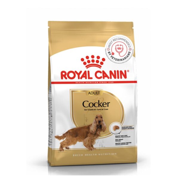 Royal Canin Cocker Adult Dog Food, 3 Kg, Dry Food, Helps with Healthy Skin & Coat & Cardiac Function, Supports Weight Management