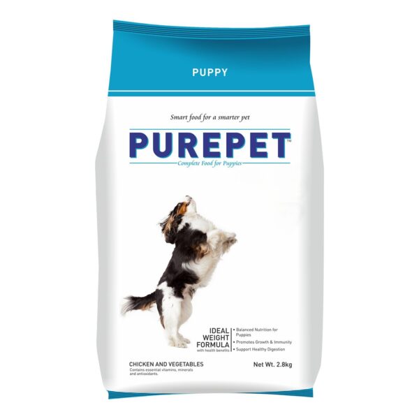 Purepet Puppy Dry Dog Food 2.8kg | Chicken & Vegetable Flavour | Promotes Health & Vitality | Immune Support | Healthy Digestion | Nutrient Rich