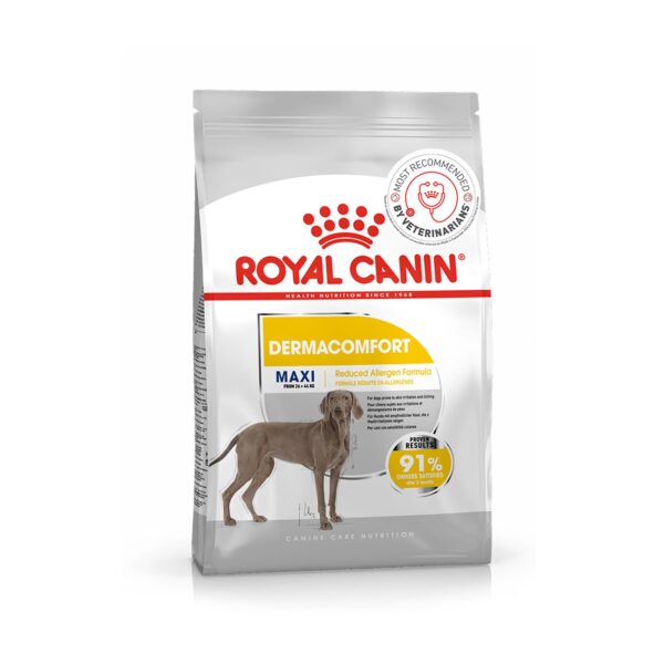 Royal Canin Derma Comfort Maxi Adult Dog Food, 3 Kg, with Reduced Allergen Formula, Helpful for Dogs Prone to Skin Irritation & Itching, Proven Results in 2 Months, Pellet