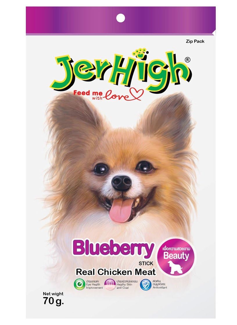 61vUvfe-xhL.716muWbBS5L.jpg Blueberry Stick Young Adult Dog Treat, 70g (Pack of 1) - Image 1