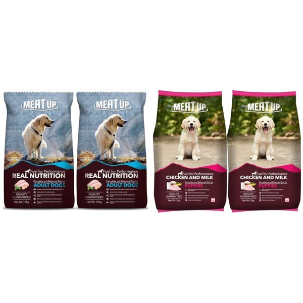 Meat Up Puppy & Adult Dry Dog Food - Chicken Adult 20kg + Puppy 6kg