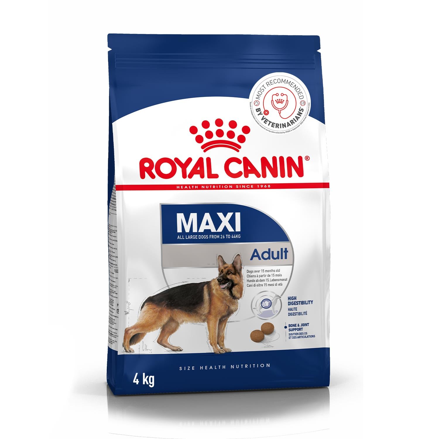 61vi8Q36mBL.716muWbBS5L.jpg Royal Canin Maxi Adult Dog Food, Dry Food, Supports Digestive Health & Optimal Health, Provides Bone & Joint Support, 4 Kg - Image 1