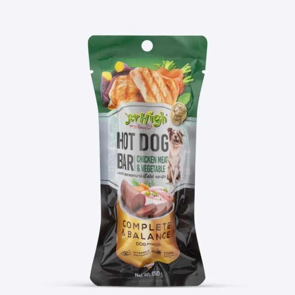 Jerhigh Hotdog-Bar Dog Treat - Chicken and Vegetable - 150 g (Pack of 3)