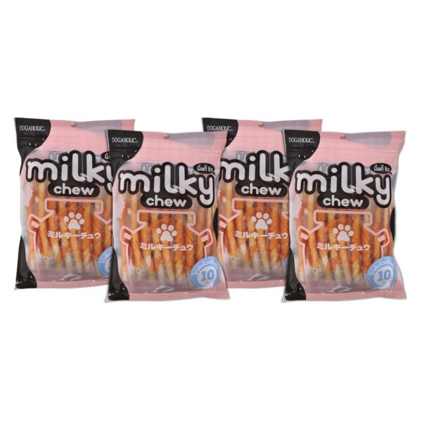 Milky Chew Chicken Stick Dog Treats – Premium Rawhide-Free Milk-Flavoured Sticks for Dogs of All Ages & Sizes – Nutritional 4-Pack