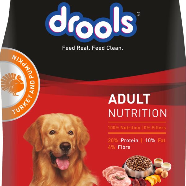 Adult Dry Dog Food 1kg | Turkey and Pumpkin Flavour | Supports Skin Nourishment and Coat Radiance | Promotes Healthy Digestion | Natural Antioxidants | Strengthen Immunity