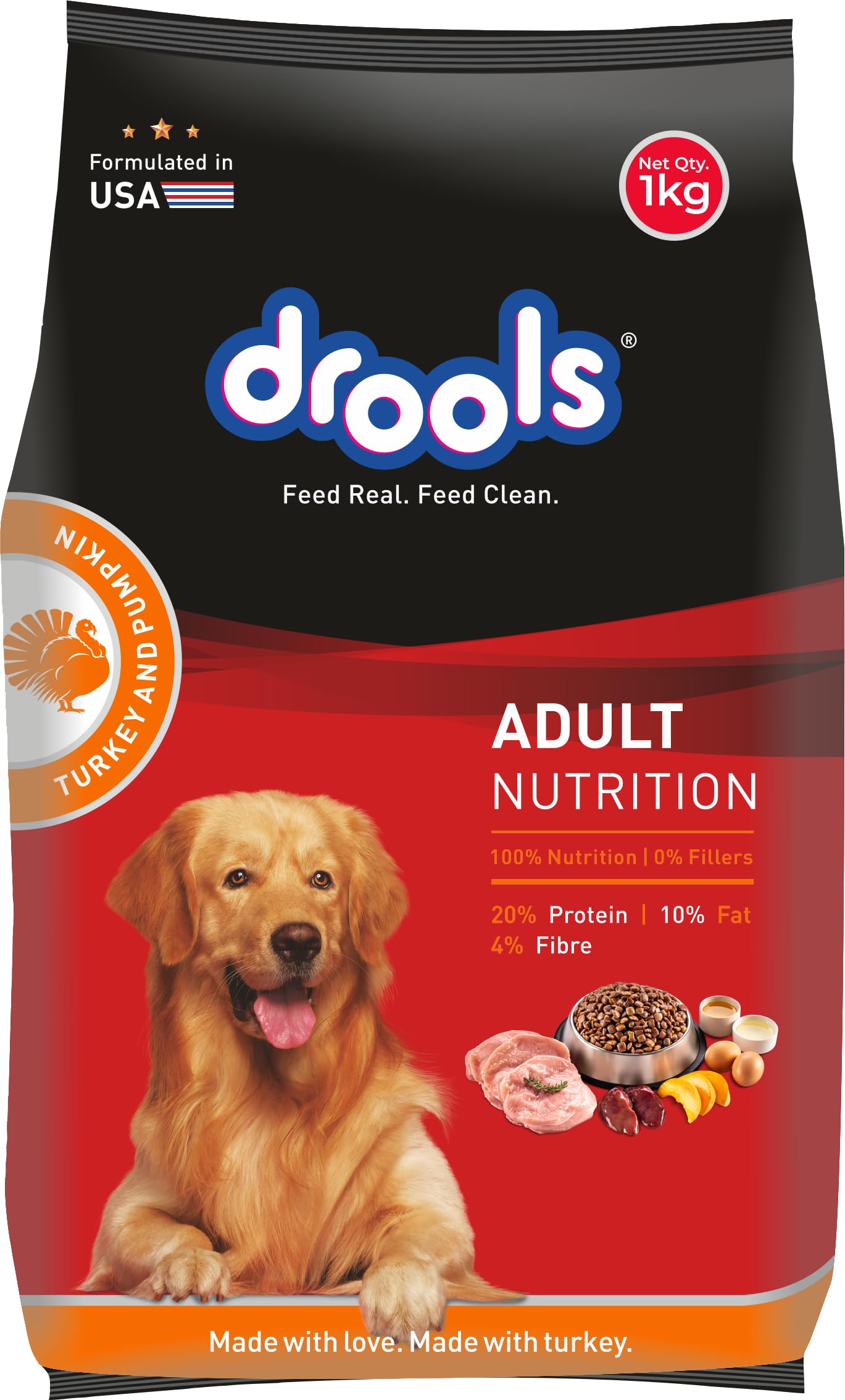710d1LdV3xL.716muWbBS5L.jpg.jpg Adult Dry Dog Food 1kg | Turkey and Pumpkin Flavour | Supports Skin Nourishment and Coat Radiance | Promotes Healthy Digestion | Natural Antioxidants | Strengthen Immunity - Image 1