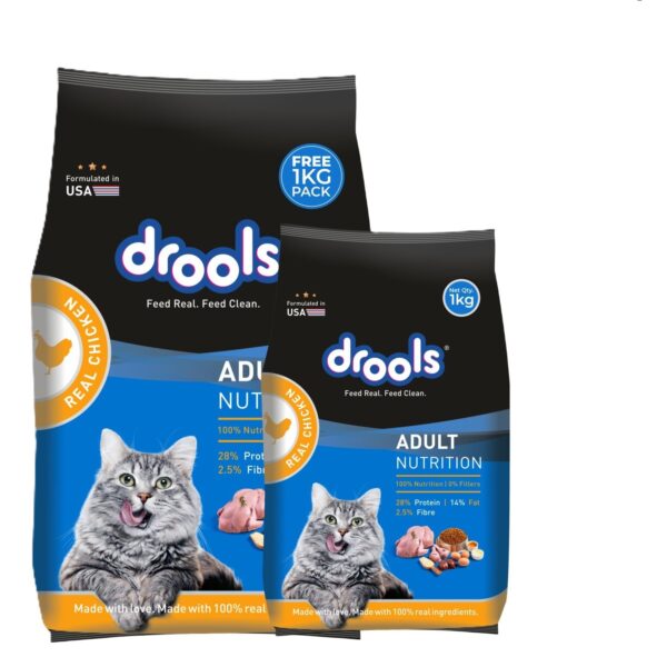 Adult Dry Cat Food (2.8kg+1kg) 3.8kg | Real Chicken | Taurine for Healthy Heart | Control Urinary Ph | Hair Ball Protection