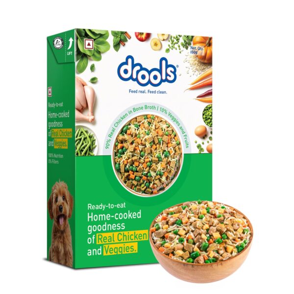 Dog Fresh Food Tetra Pak Real Chicken & Vegetables, for Adult & Puppy, 150g | High Protein, 90% Real Meat | No Preservatives | Retains Freshness & Flavours | Ready to Serve | One Pack Per Meal