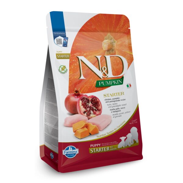 Farmina N&D Pumpkin Starter Puppy Dog Food | Chicken, Pumpkin & Pomegranate | Rich in Anti-oxidants| Complete Food for Puppies & Lactating Bitches | 2.5kg | No Artificial Preservatives