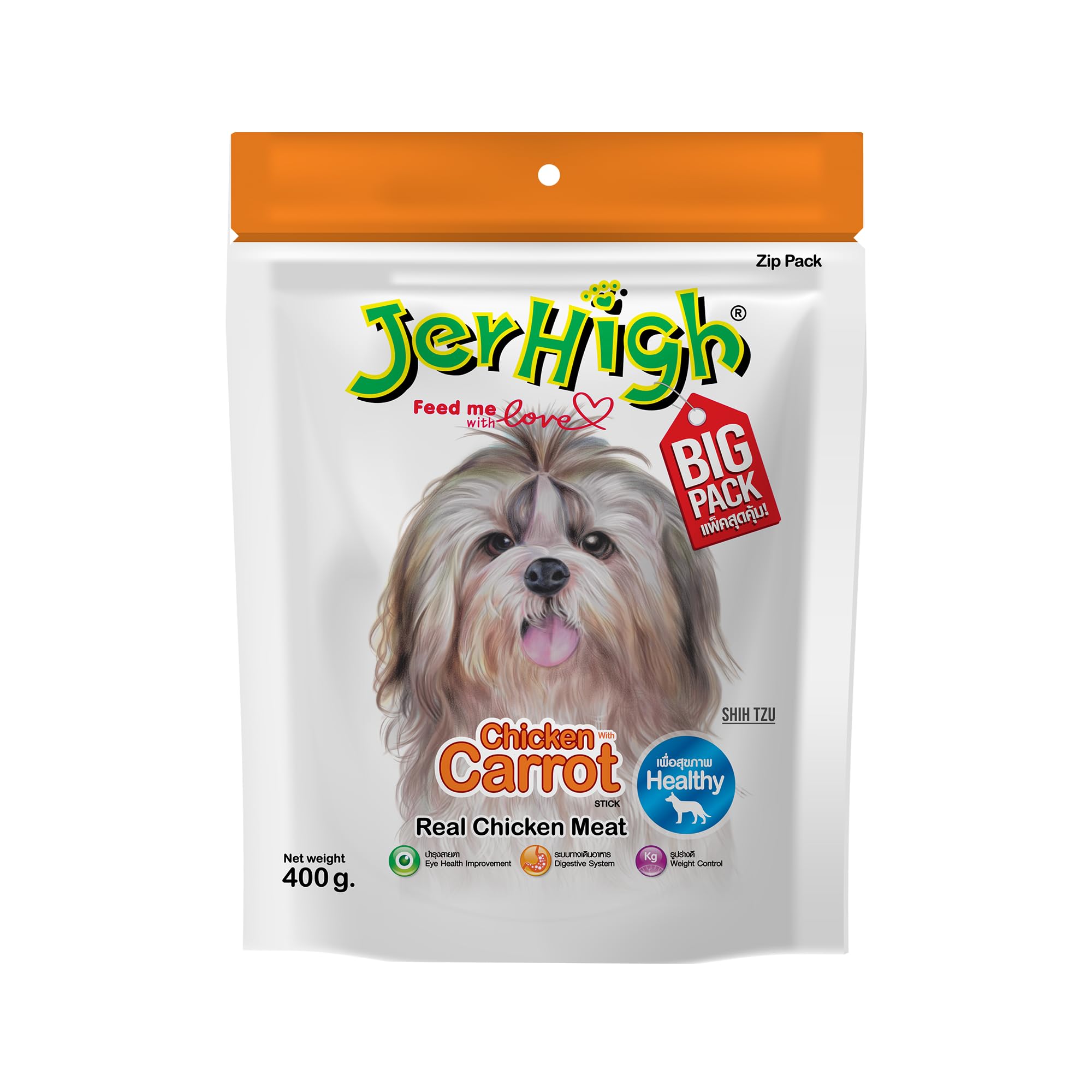 71E8hDYxCFL.716muWbBS5L.jpg Carrot Stick Dog Treat with Real Chicken Meat - 400 G, Adult - Image 1