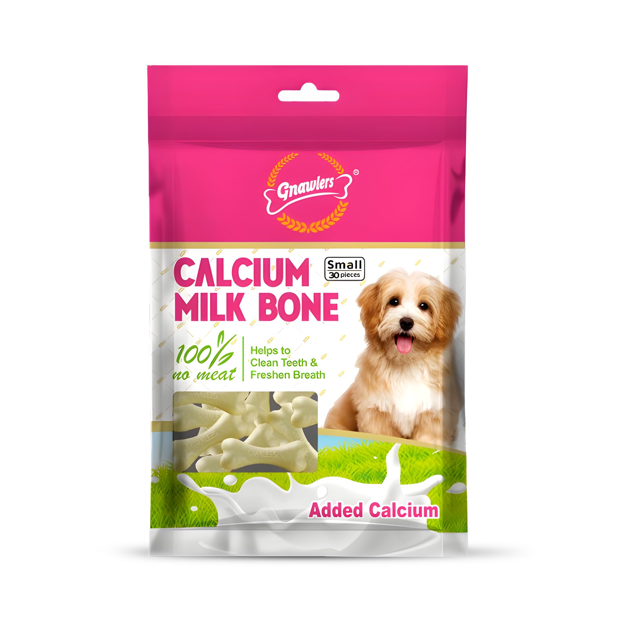 71IwEYmAvbL.716muWbBS5L.jpg Gnawlers Dog Treats Bone Calcium Bone (30 in 1) Pack of 1 - Image 1