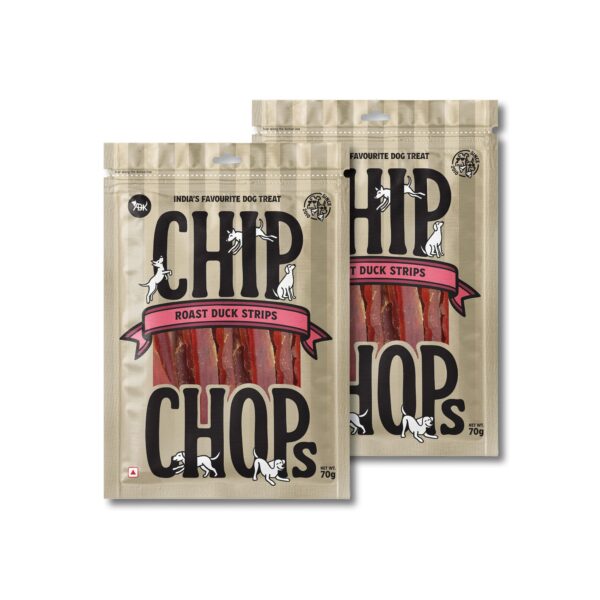 Chip Chops Roast Duck Slice Dog Treat, Optimum Health Formula, Highly Nutritional & Digestible, Suitable for All Dog Breeds, Easy to Digest, No Artificial Flavors Added, Single Pack - 70g(Pack of 2)
