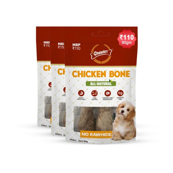 Dog Chicken Chew Bone, 100% Rawhide Free, Made up of Vegetable Protein, Natural Collagen, Best Healthy Chew Bone to Enagage Your Pet, 4.5` inch, 2 in 1, 90gm, Pack of 3